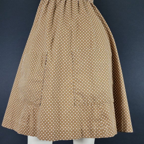 ❗️SOLD❗️70s Polka Dot Floral Patchwork Pinafore Dress - Picture 5 of 15